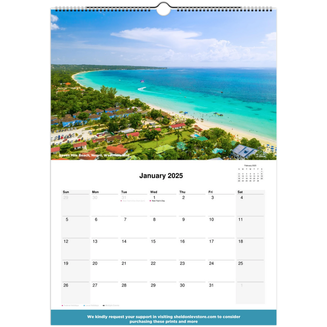 Jamaica Calendar 2025 - (Brasil Holidays) Free Shipping - Sheldonlev