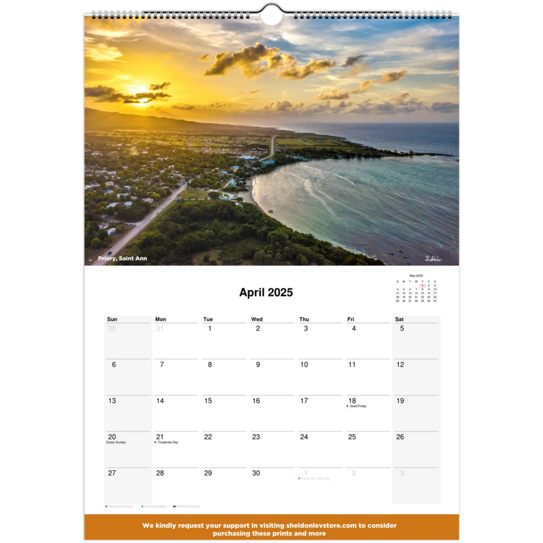 Jamaica Calendar 2025 - (Brasil Holidays) Free Shipping - Sheldonlev