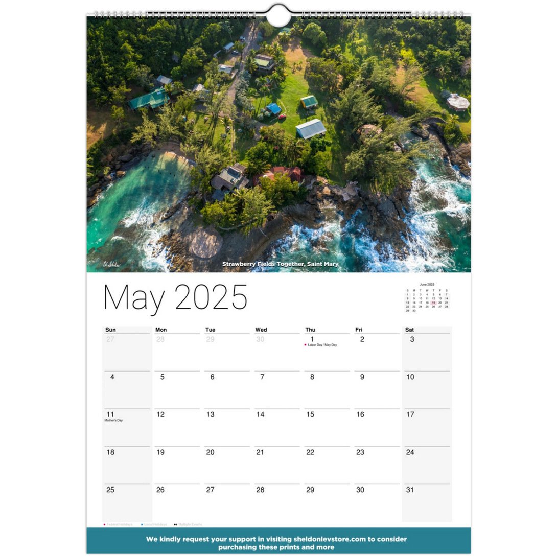 Jamaica Calendar 2025 - (Brasil Holidays) Free Shipping - Sheldonlev