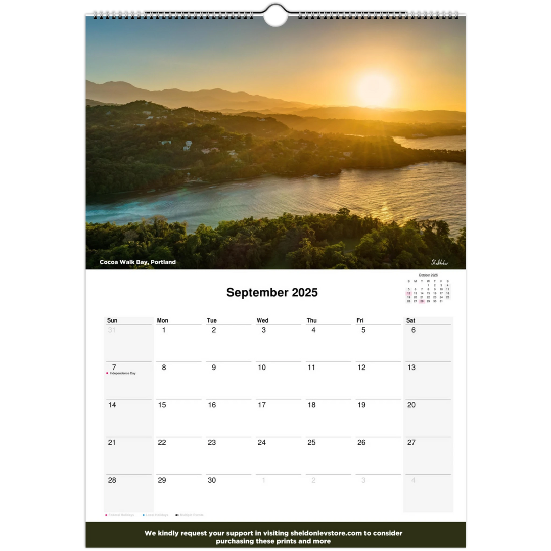 Jamaica Calendar 2025 - (Brasil Holidays) Free Shipping - Sheldonlev