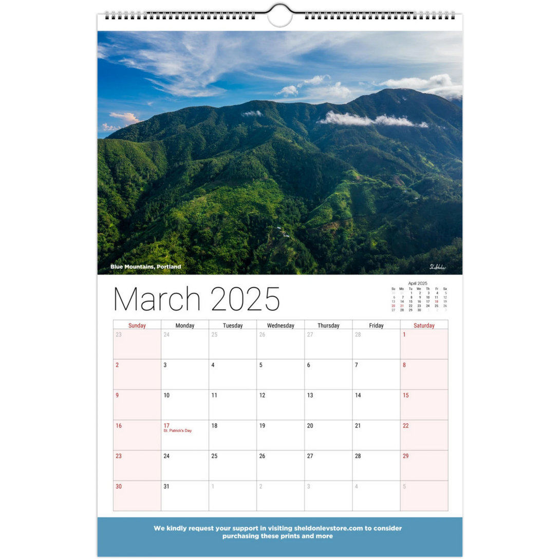 Jamaica Calendar 2025 - (Canadian Holidays) Free Shipping - Sheldonlev