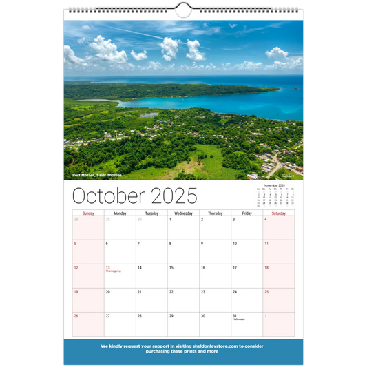 Jamaica Calendar 2025 - (Canadian Holidays) Free Shipping - Sheldonlev