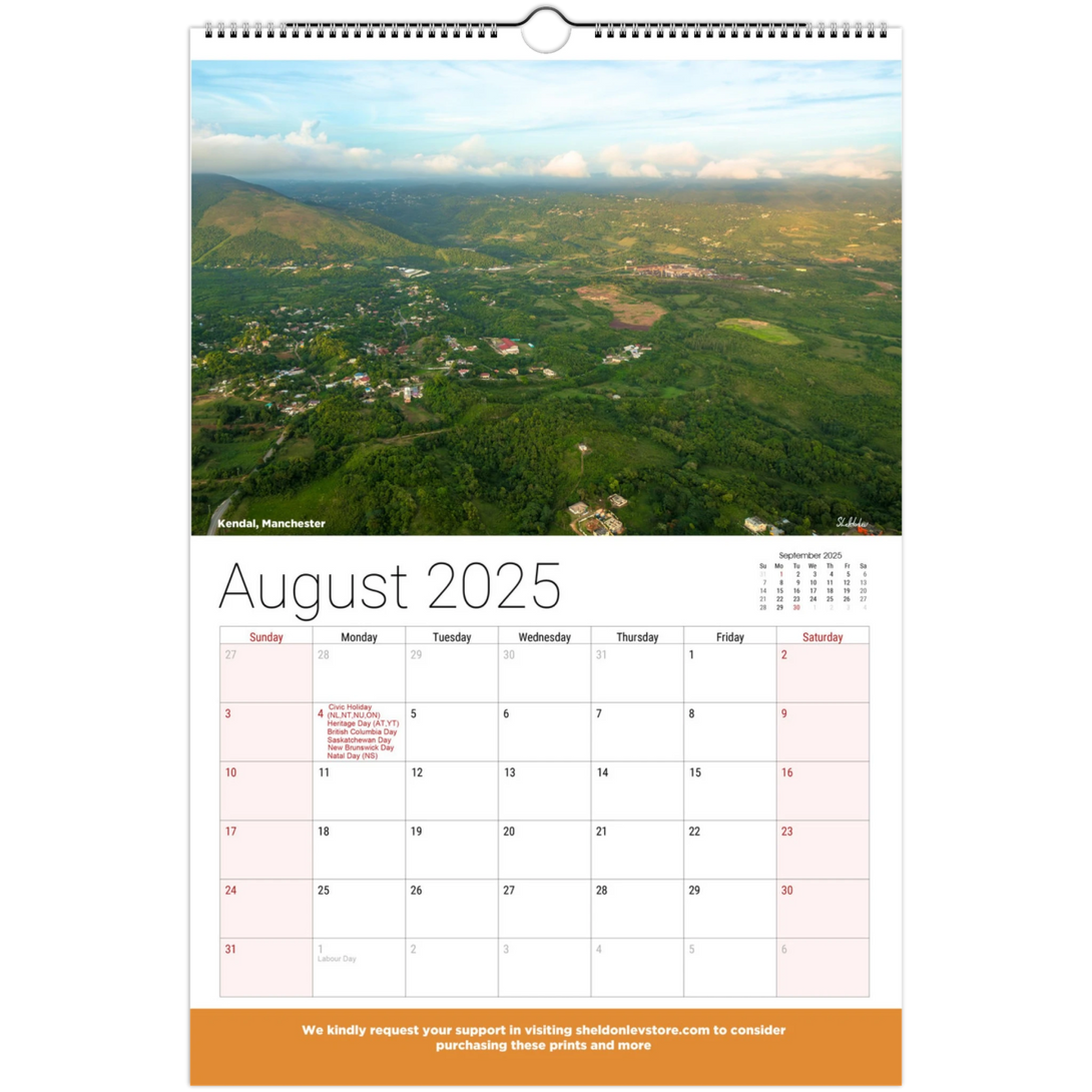 Jamaica Calendar 2025 - (Canadian Holidays) Free Shipping - Sheldonlev