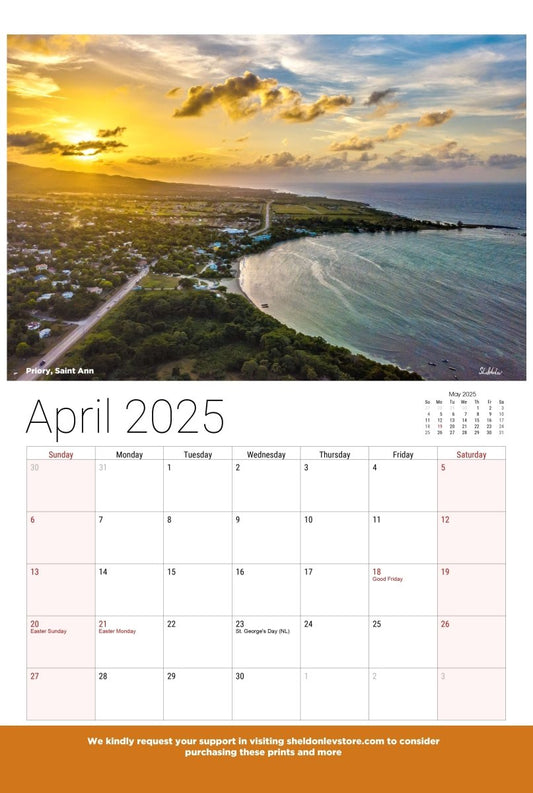 Jamaica Calendar 2025 - (Canadian Holidays) Free Shipping - Sheldonlev