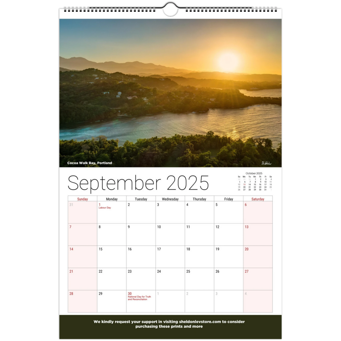 Jamaica Calendar 2025 - (Canadian Holidays) Free Shipping - Sheldonlev