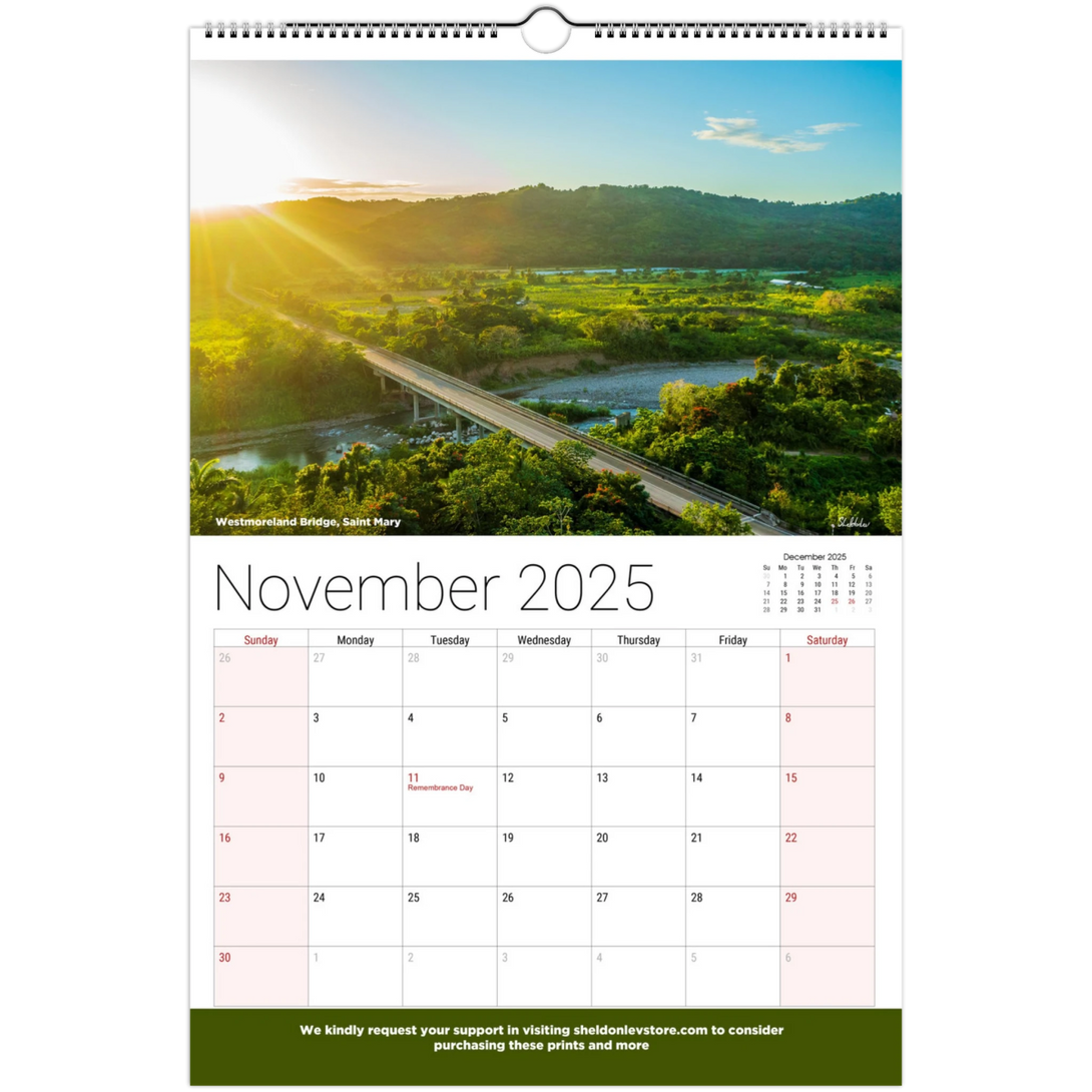 Jamaica Calendar 2025 - (Canadian Holidays) Free Shipping - Sheldonlev