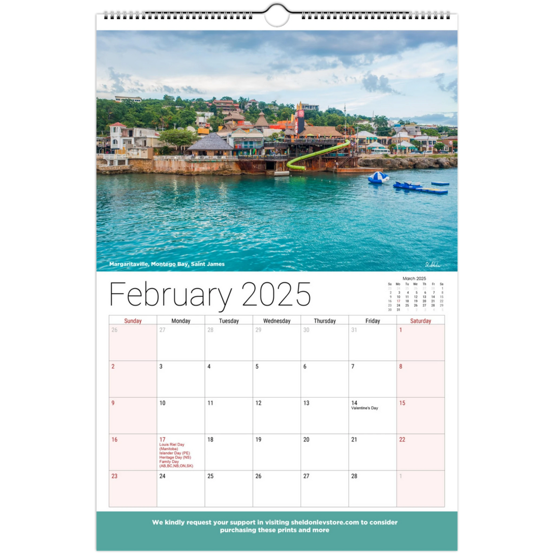 Jamaica Calendar 2025 - (Canadian Holidays) Free Shipping - Sheldonlev