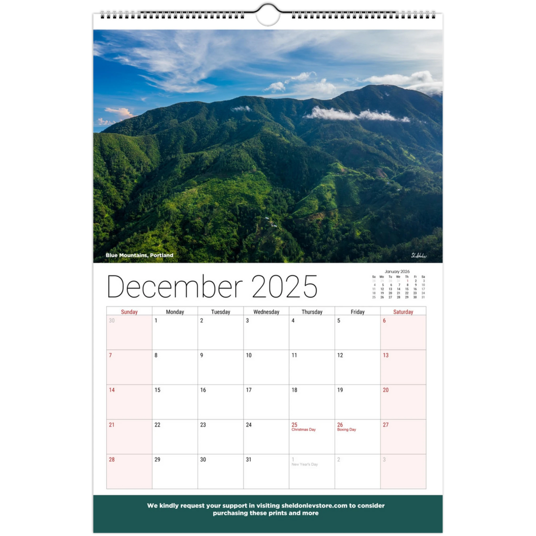 Jamaica Calendar 2025 - (Canadian Holidays) Free Shipping - Sheldonlev