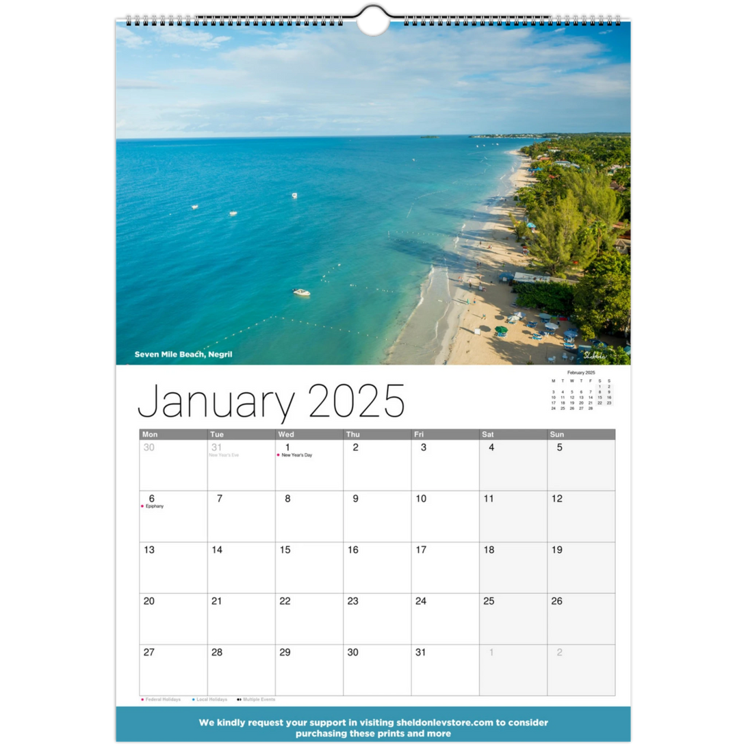 Jamaica Calendar 2025 - (Italy Holidays) Free Shipping - Sheldonlev