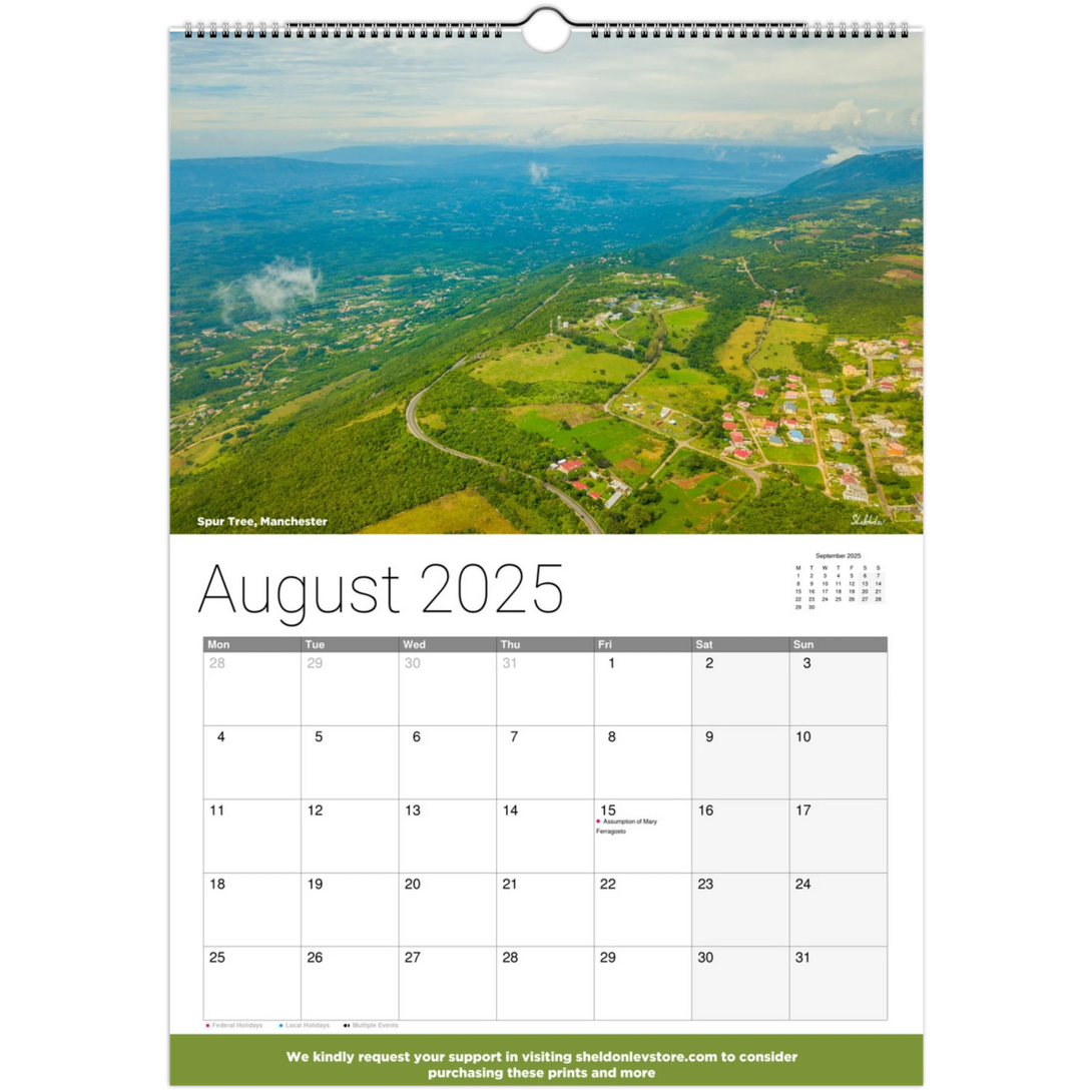 Jamaica Calendar 2025 - (Italy Holidays) Free Shipping - Sheldonlev