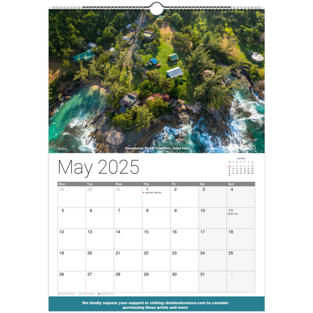 Jamaica Calendar 2025 - (Italy Holidays) Free Shipping - Sheldonlev