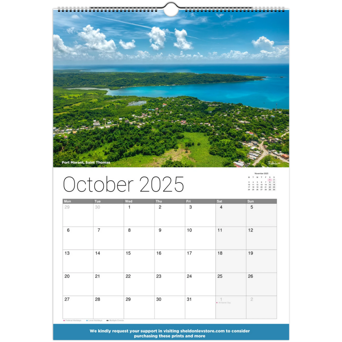 Jamaica Calendar 2025 - (Italy Holidays) Free Shipping - Sheldonlev