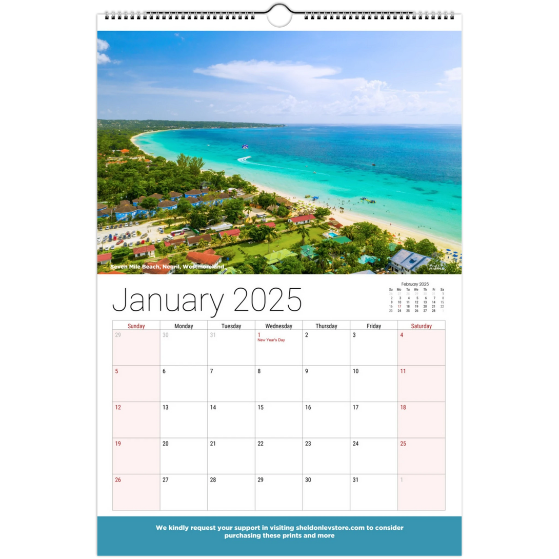 Jamaica Calendar 2025 - (Jamaica Holidays) Free Shipping - Sheldonlev