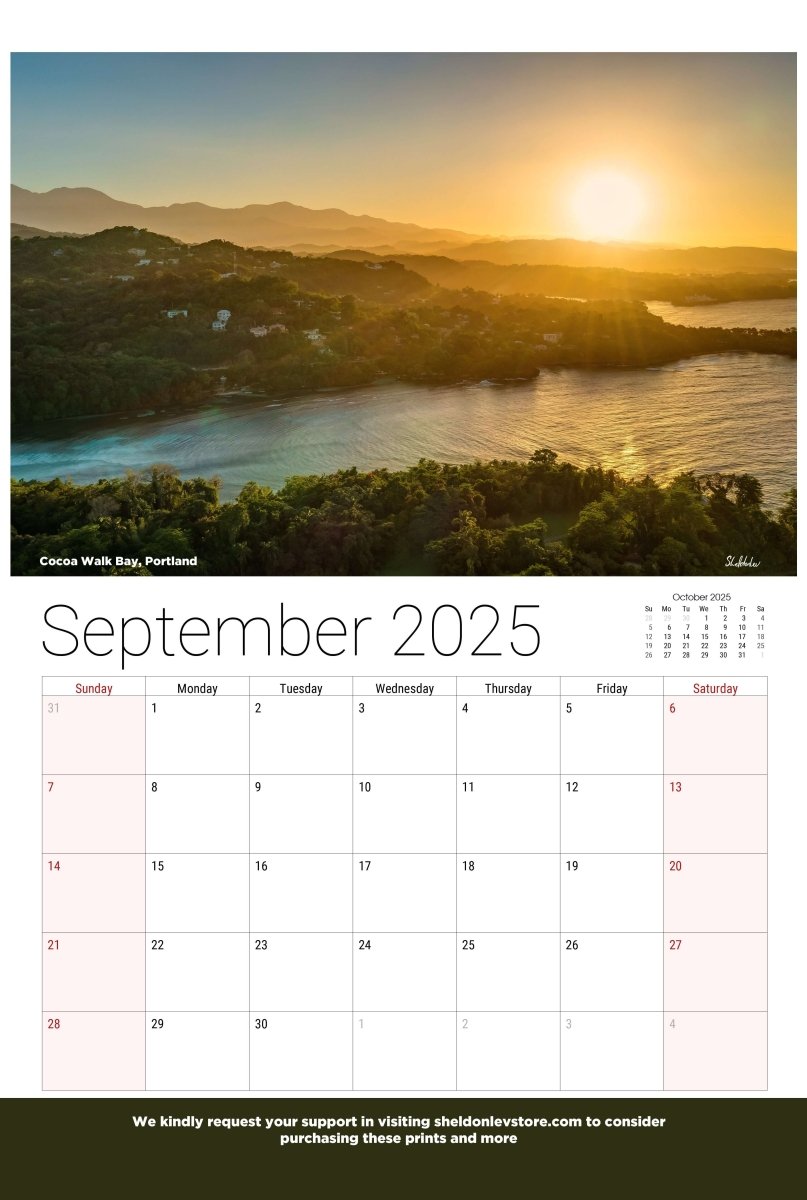 Jamaica Calendar 2025 - (UK Holidays) Free Shipping - Sheldonlev