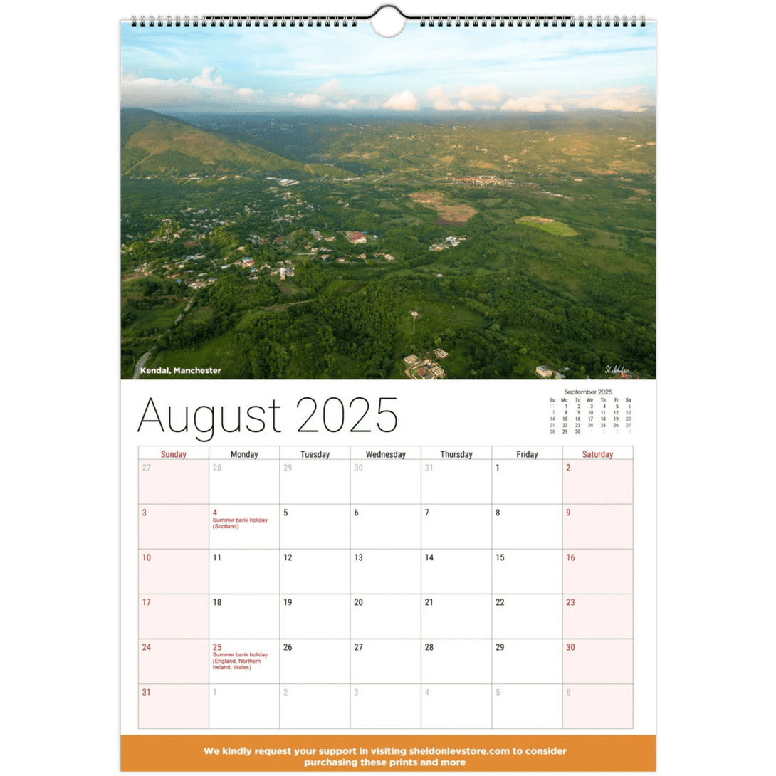 Jamaica Calendar 2025 - (UK Holidays) Free Shipping - Sheldonlev