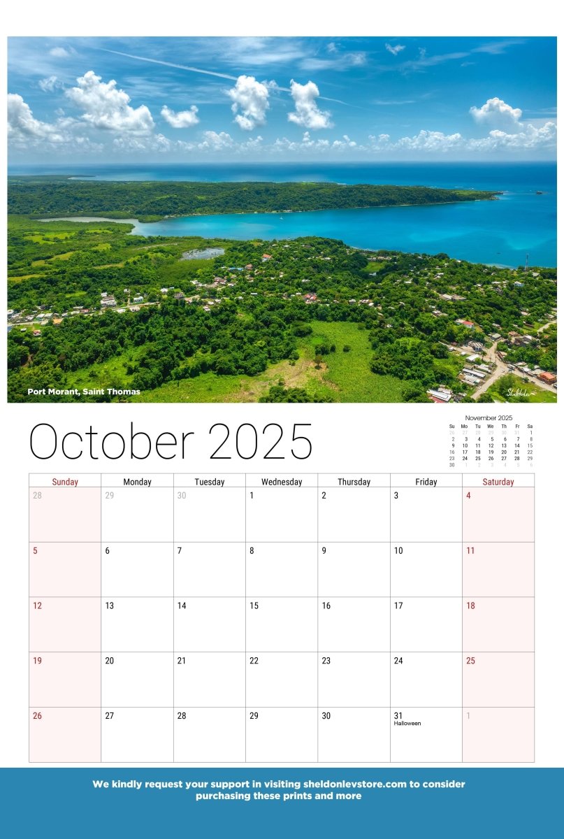 Jamaica Calendar 2025 - (UK Holidays) Free Shipping - Sheldonlev