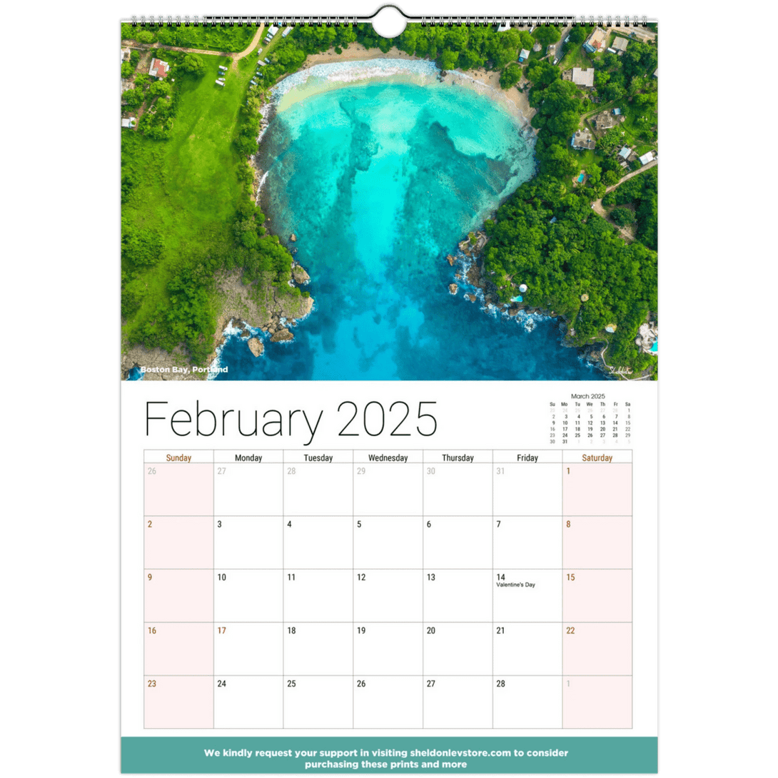 Jamaica Calendar 2025 - (UK Holidays) Free Shipping - Sheldonlev