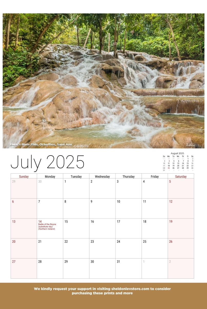 Jamaica Calendar 2025 - (UK Holidays) Free Shipping - Sheldonlev