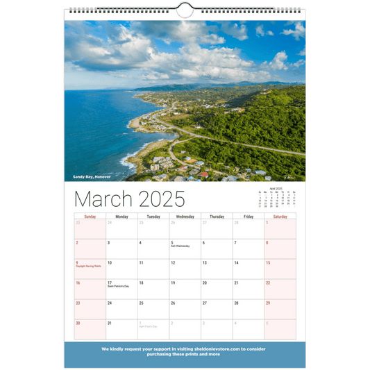 Jamaica Calendar 2025 - (US Holidays) Free Shipping - Sheldonlev