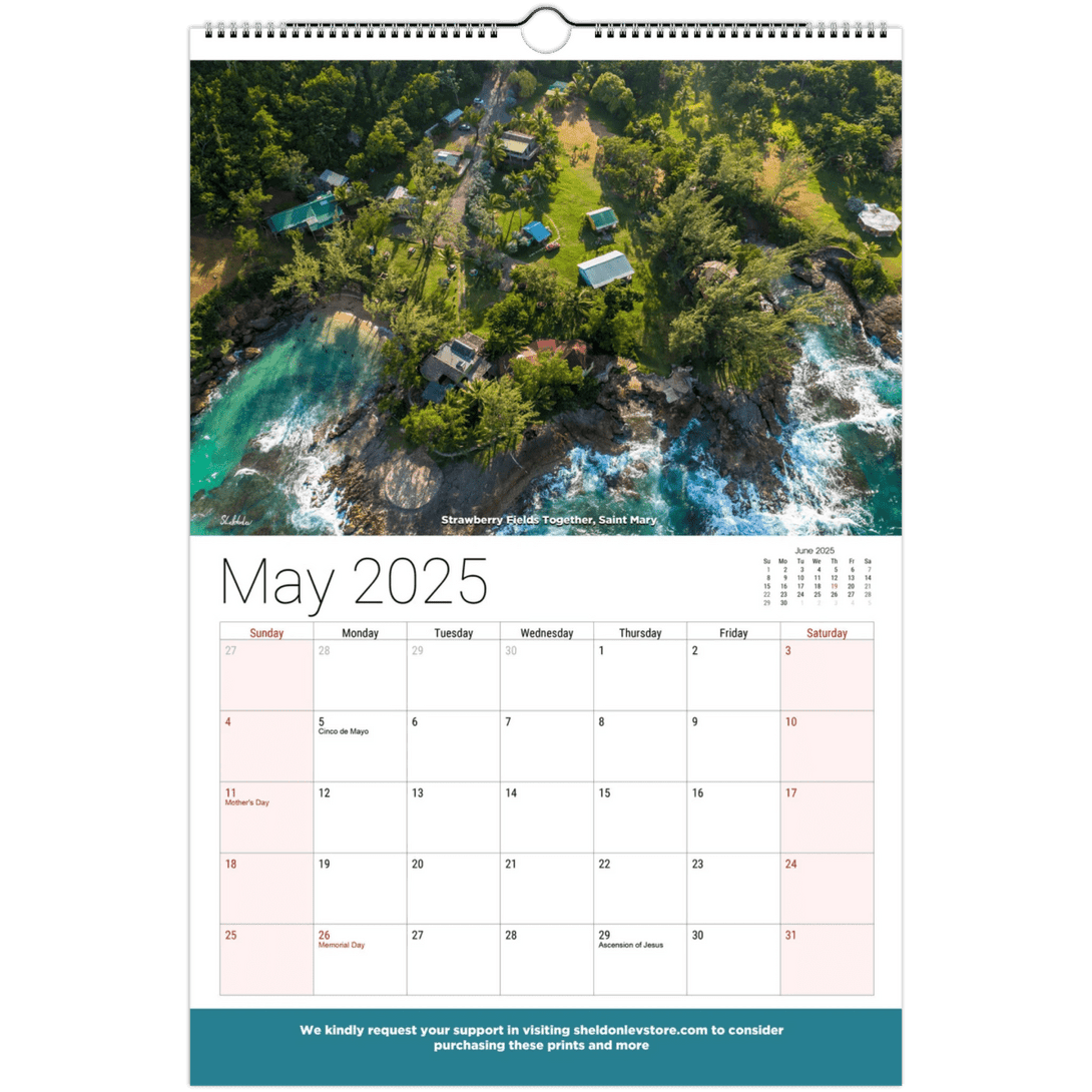 Jamaica Calendar 2025 - (US Holidays) Free Shipping - Sheldonlev