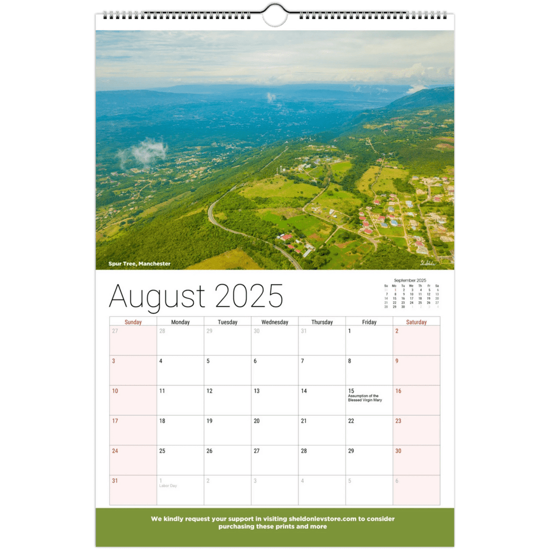 Jamaica Calendar 2025 - (US Holidays) Free Shipping - Sheldonlev