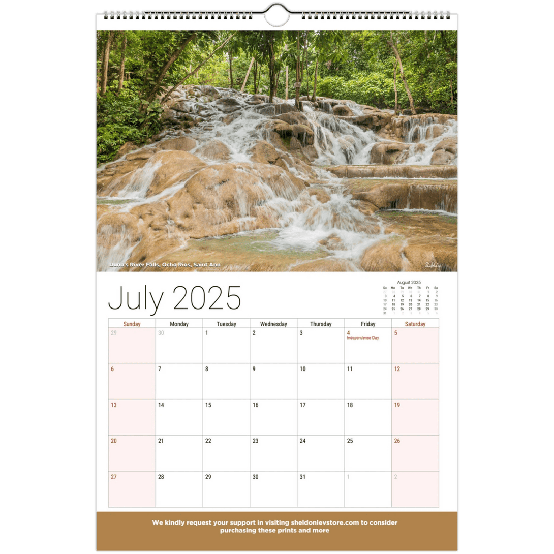 Jamaica Calendar 2025 - (US Holidays) Free Shipping - Sheldonlev