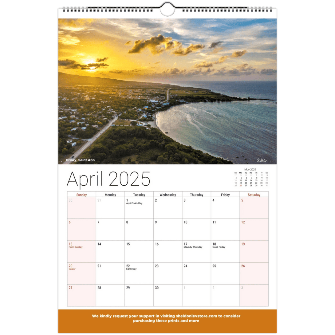 Jamaica Calendar 2025 - (US Holidays) Free Shipping - Sheldonlev