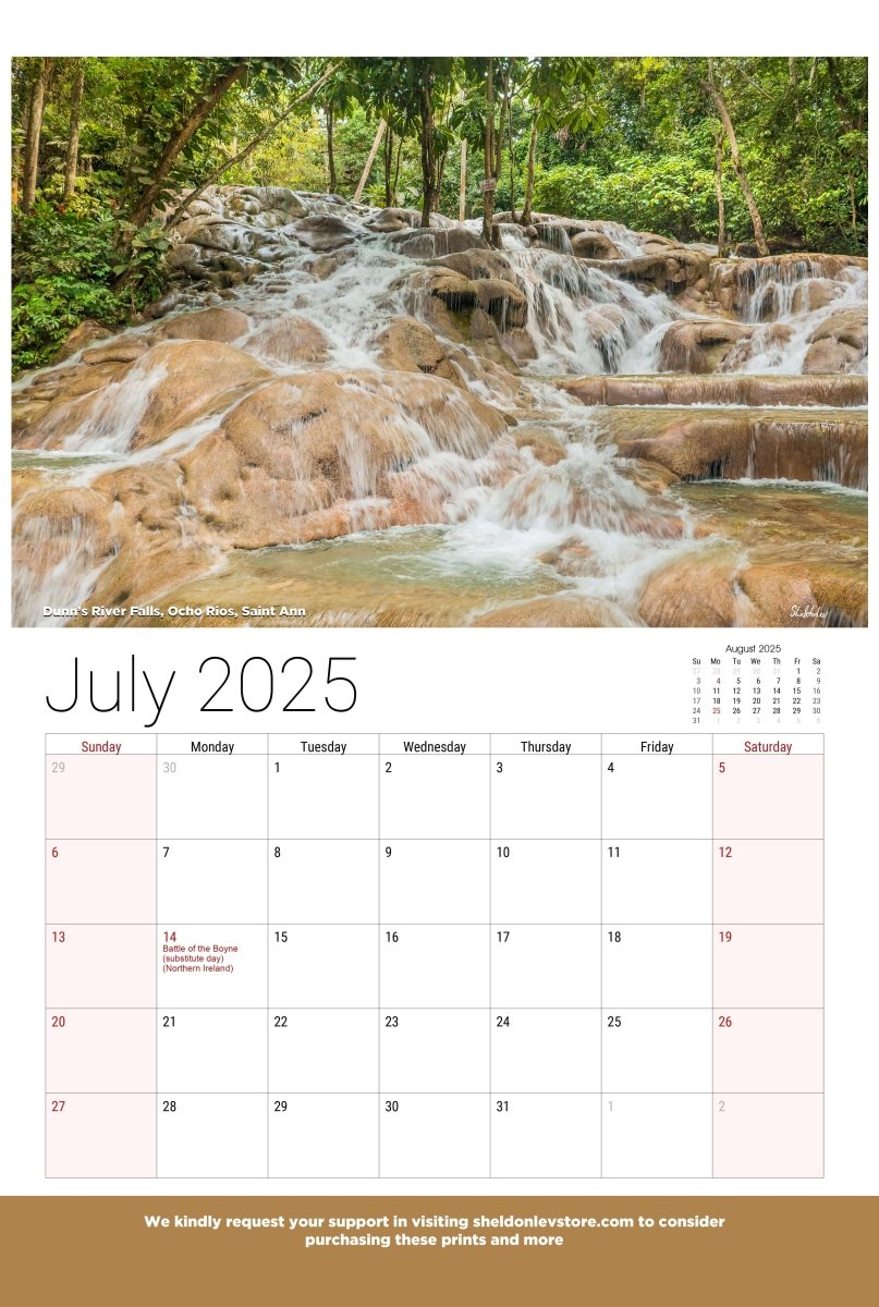 Jamaica Calendar 2025 - (US Holidays) Free Shipping - Sheldonlev