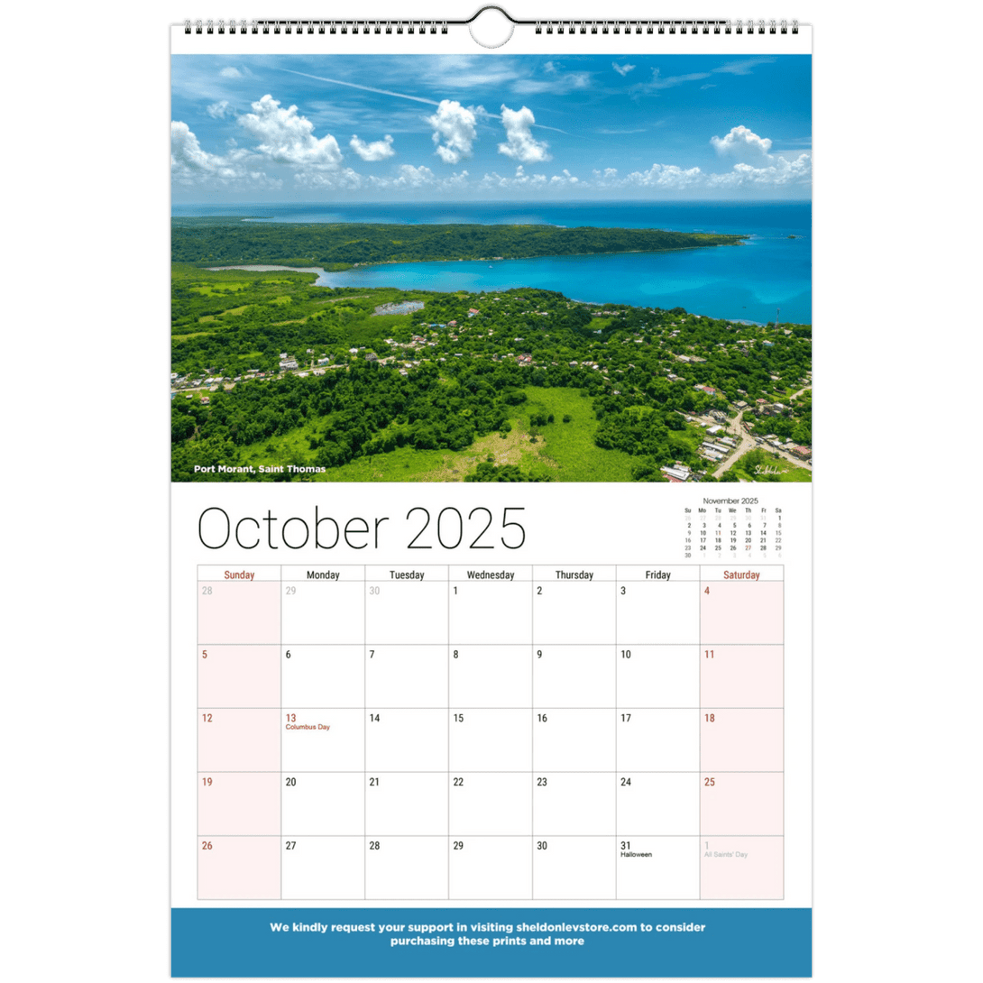 Jamaica Calendar 2025 - (US Holidays) Free Shipping - Sheldonlev