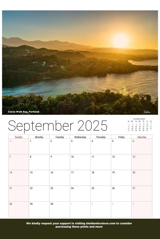 Jamaica Calendar 2025 - (US Holidays) Free Shipping - Sheldonlev