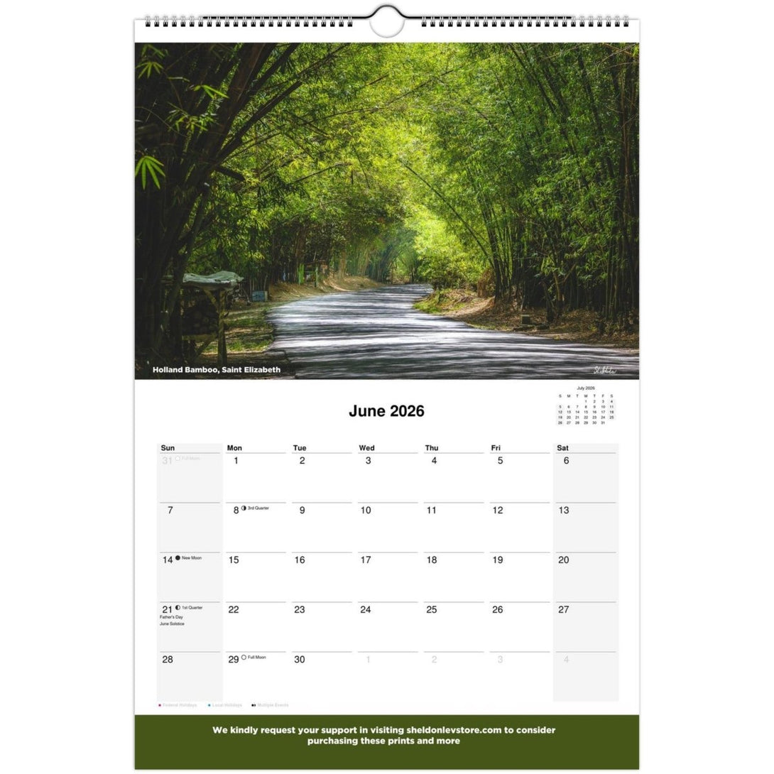Jamaica Calendar 2026 (Jamaica Holidays) — Large Scenic (Photography of Jamaican Beaches Mountains Waterfalls Free Shipping - Sheldonlev