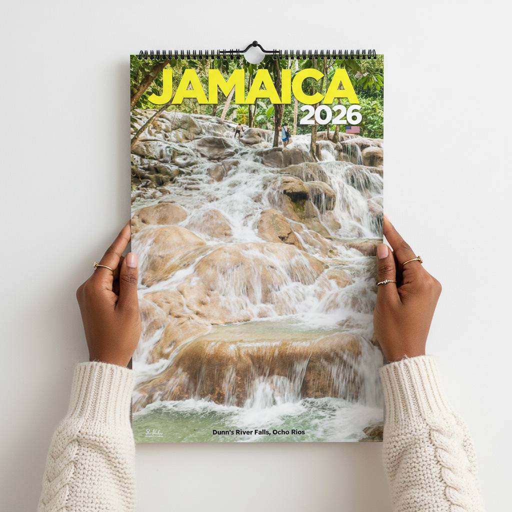 Jamaica Calendar 2026 (USA Holidays) — Scenic (Photography of Jamaican Beaches Mountains Waterfalls Free Shipping - Sheldonlev