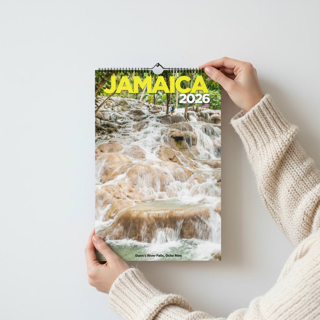 Jamaica Calendar 2026 (USA Holidays) — Scenic (Photography of Jamaican Beaches Mountains Waterfalls Free Shipping - Sheldonlev
