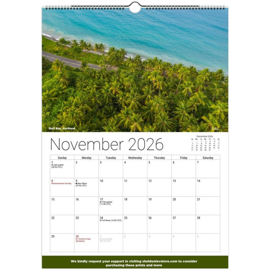 Jamaica Wall Calendars UK Holidays 2026 Free Shipping - Sheldonlev