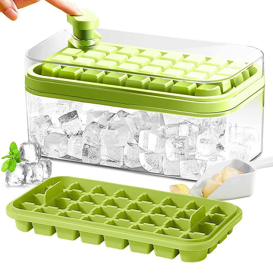 2 Layers One-Button Easy Release 64 pcs Ice Cube Tray Free Shipping - Sheldonlev