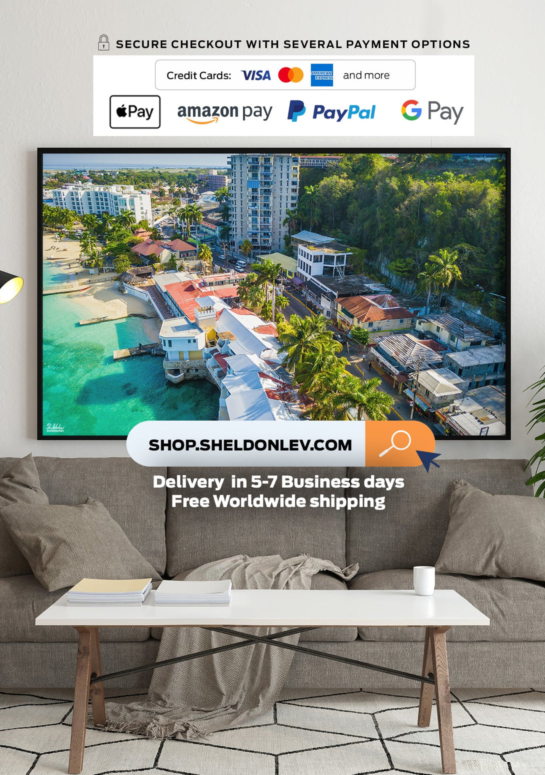 Hip Strip, Montego Bay, Jamaica poster Free Shipping - Sheldonlev