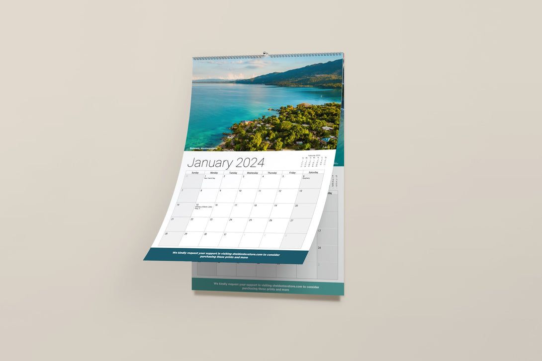 Jamaica 2024 Wall calendars (Canada Public Holidays) Free Shipping - Sheldonlev