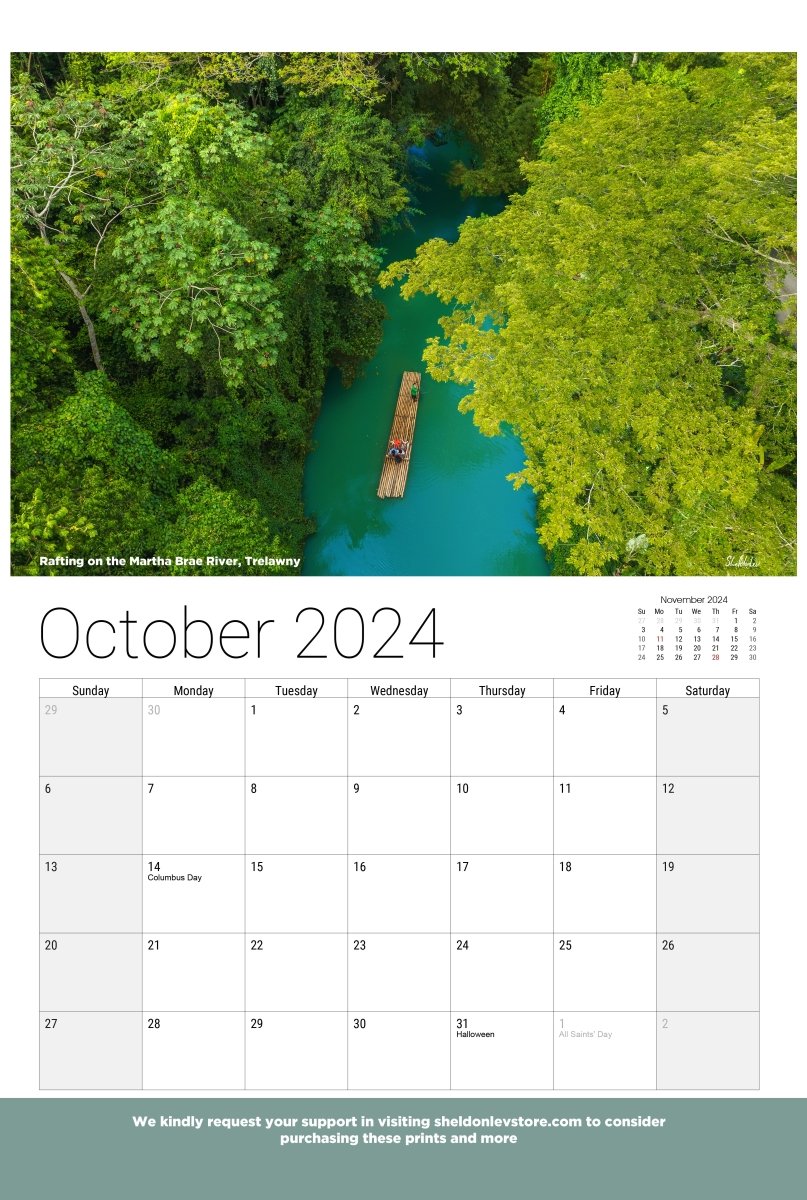 Jamaica 2024 Wall calendars (US Holiday Edition) Free Shipping - Sheldonlev