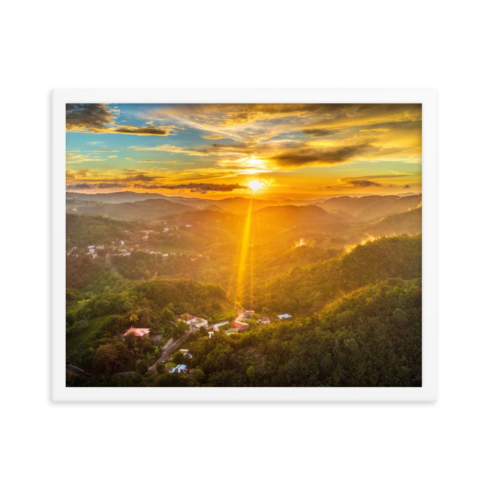 Jamaica Sunset in Christiana, Manchester Framed Print Free Shipping - Sheldonlev