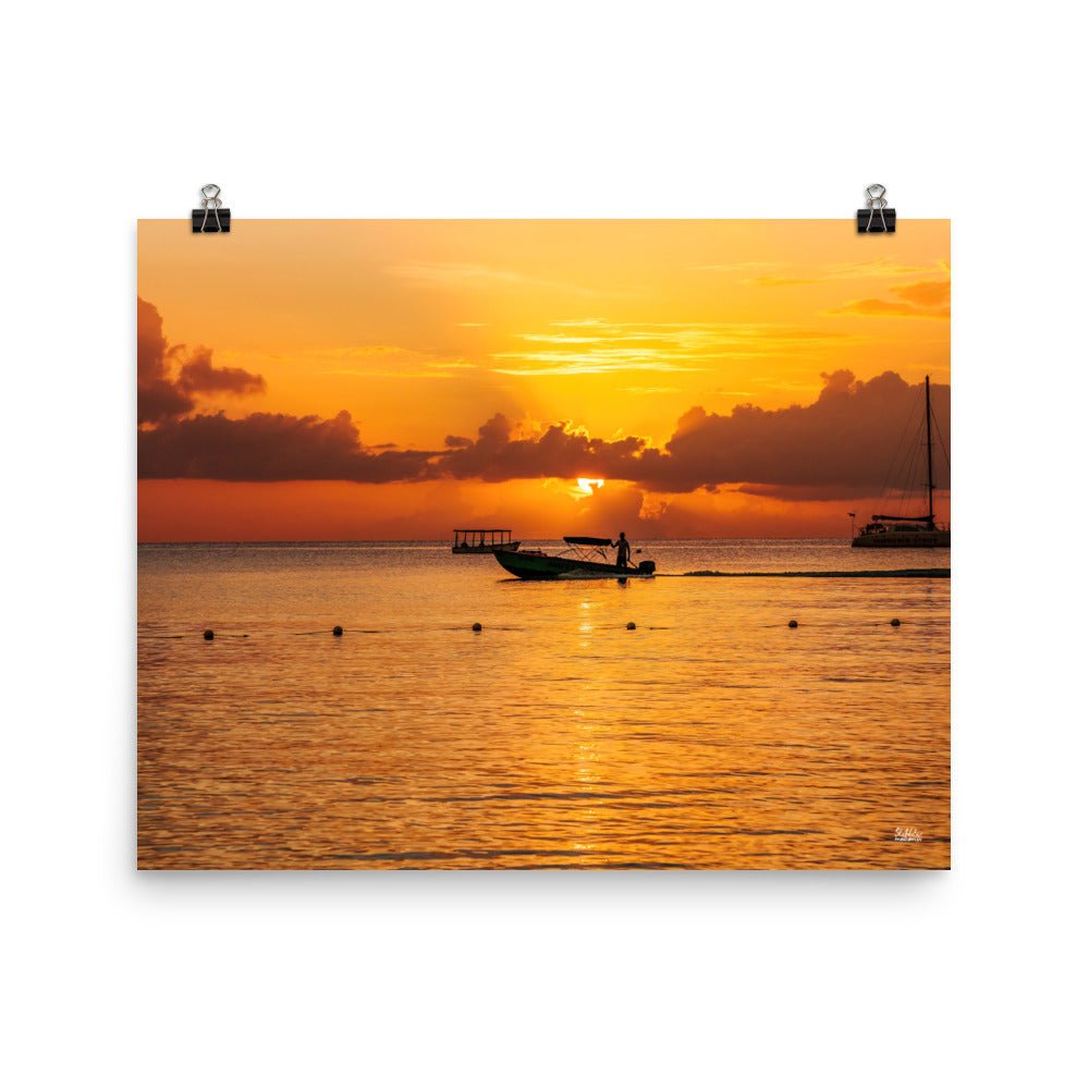 Negril 7 Mile Beach Sunset Poster print (unframed) Free Shipping - Sheldonlev