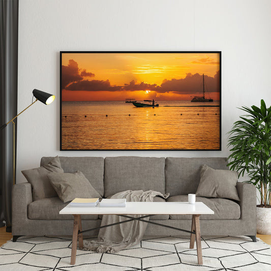 Negril 7 Mile Beach Sunset Poster print (unframed) Free Shipping - Sheldonlev