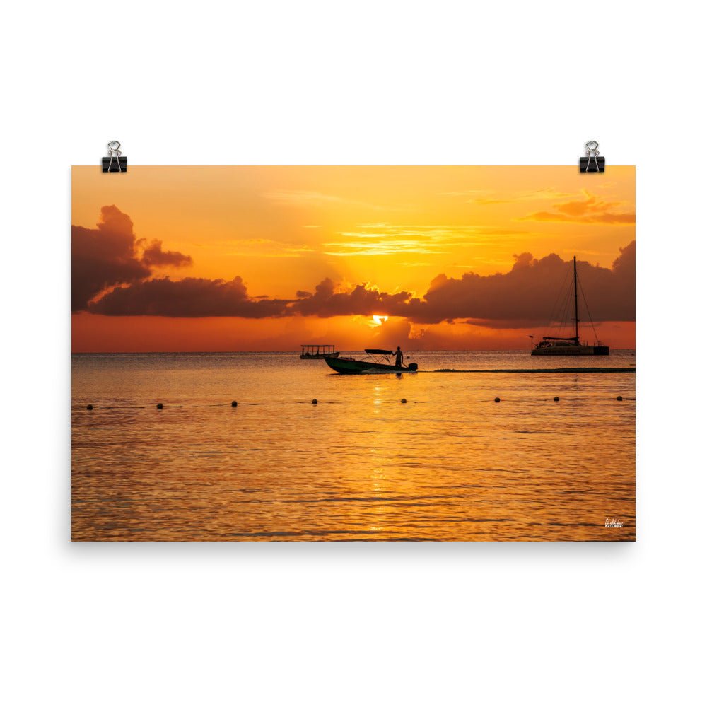 Negril 7 Mile Beach Sunset Poster print (unframed) Free Shipping - Sheldonlev
