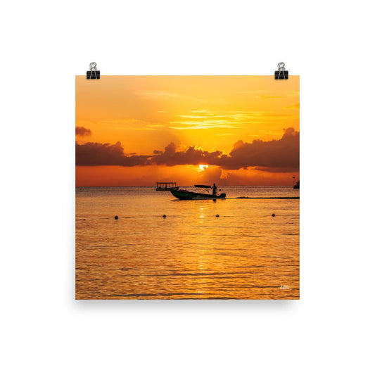 Negril 7 Mile Beach Sunset Poster print (unframed) Free Shipping - Sheldonlev
