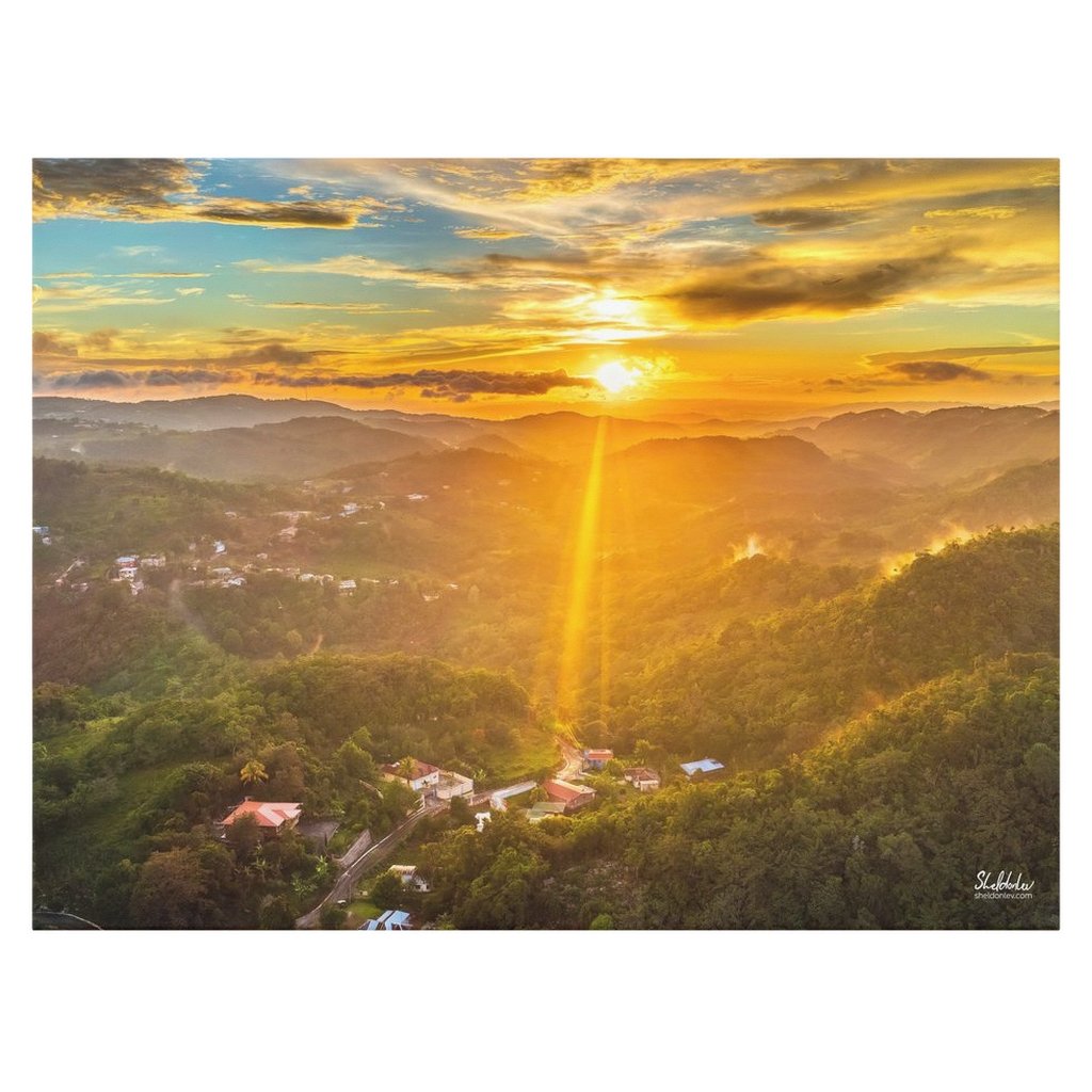 Sunset in Jamaica Canvas Wraps, Christiana, Manchester Free Shipping - Sheldonlev